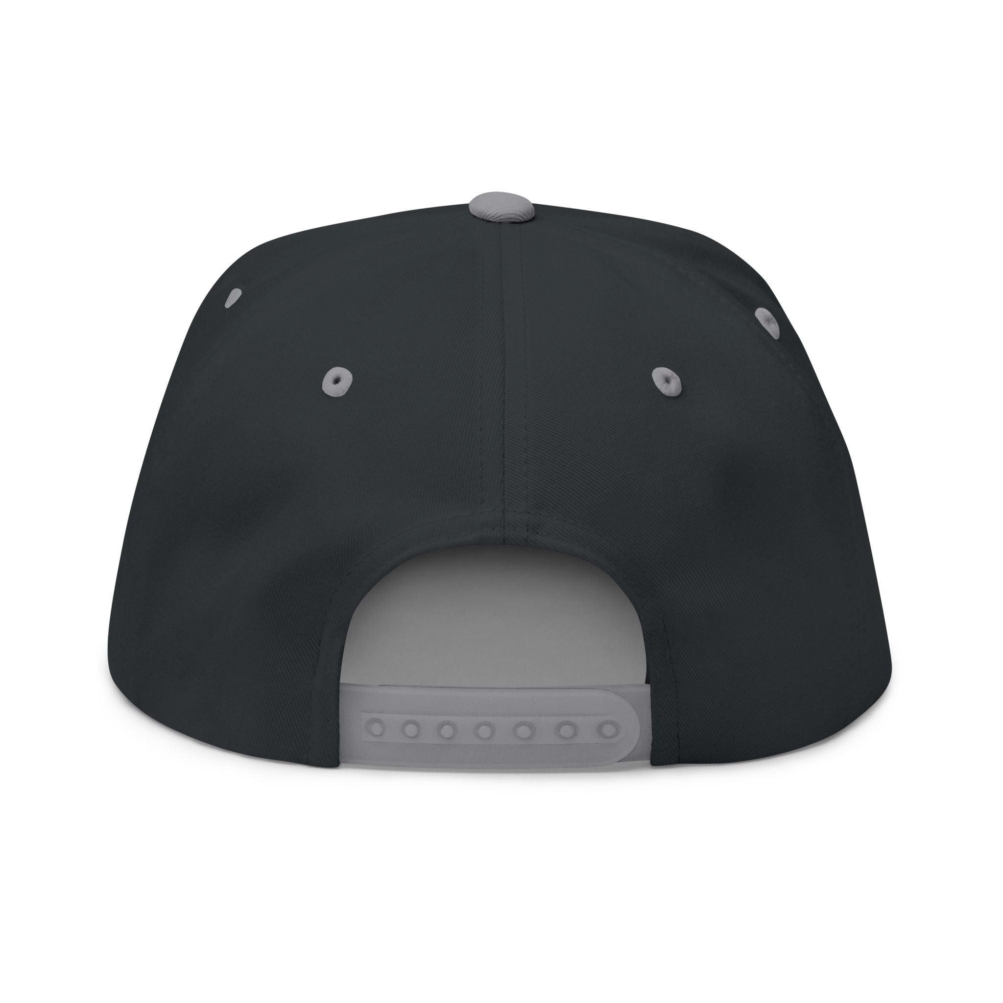 Embroidered Flat Bill Cap — Custom Gothic Text Snapback