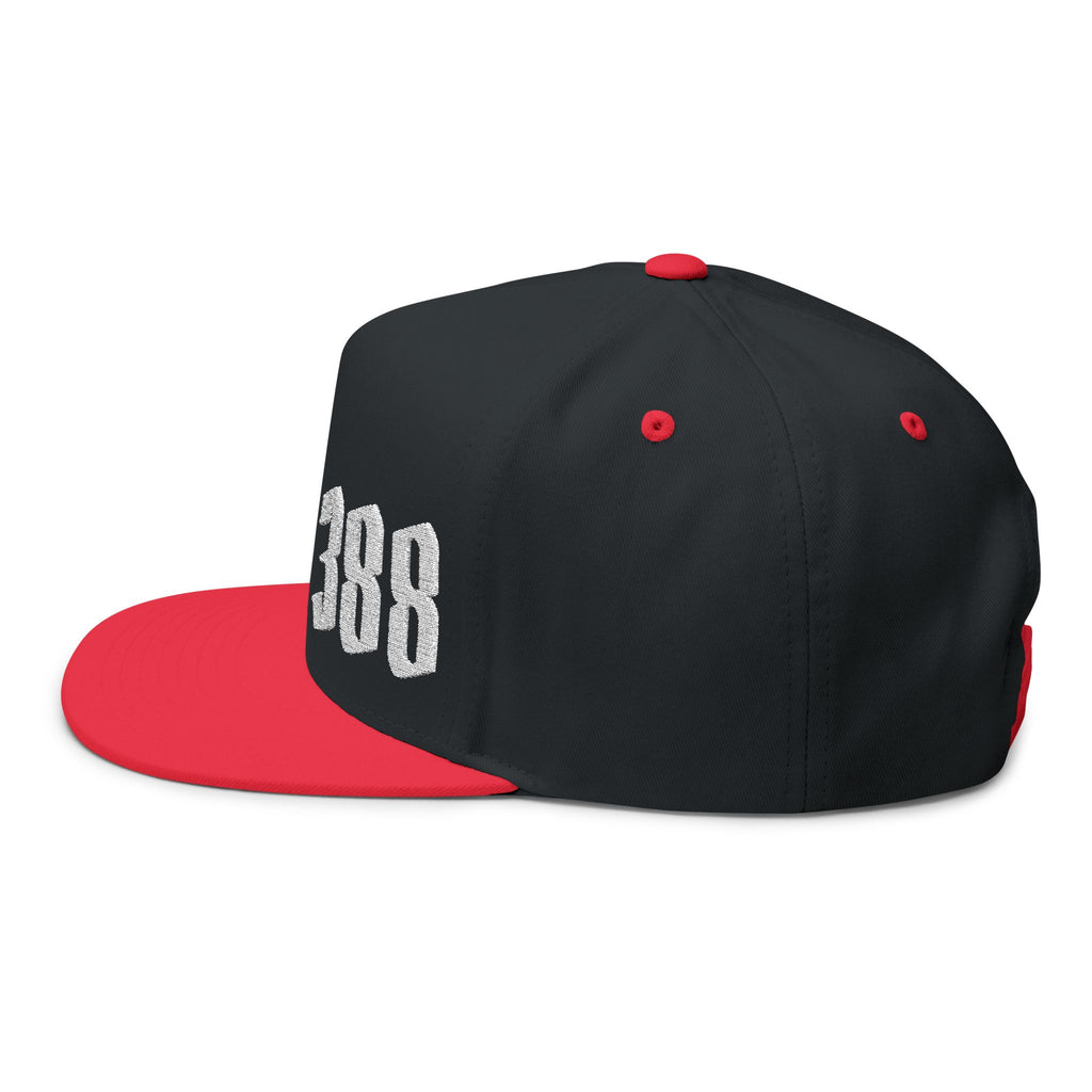 Embroidered Flat Bill Cap — Custom Gothic Text Snapback