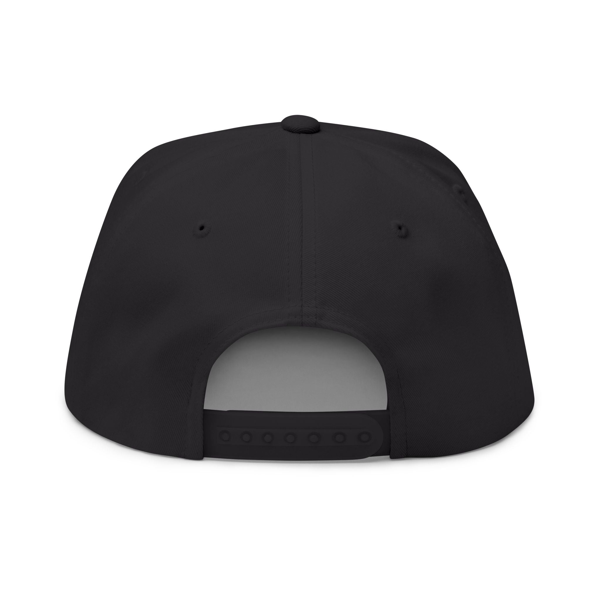 Embroidered Flat Bill Cap — Custom Gothic Text Snapback