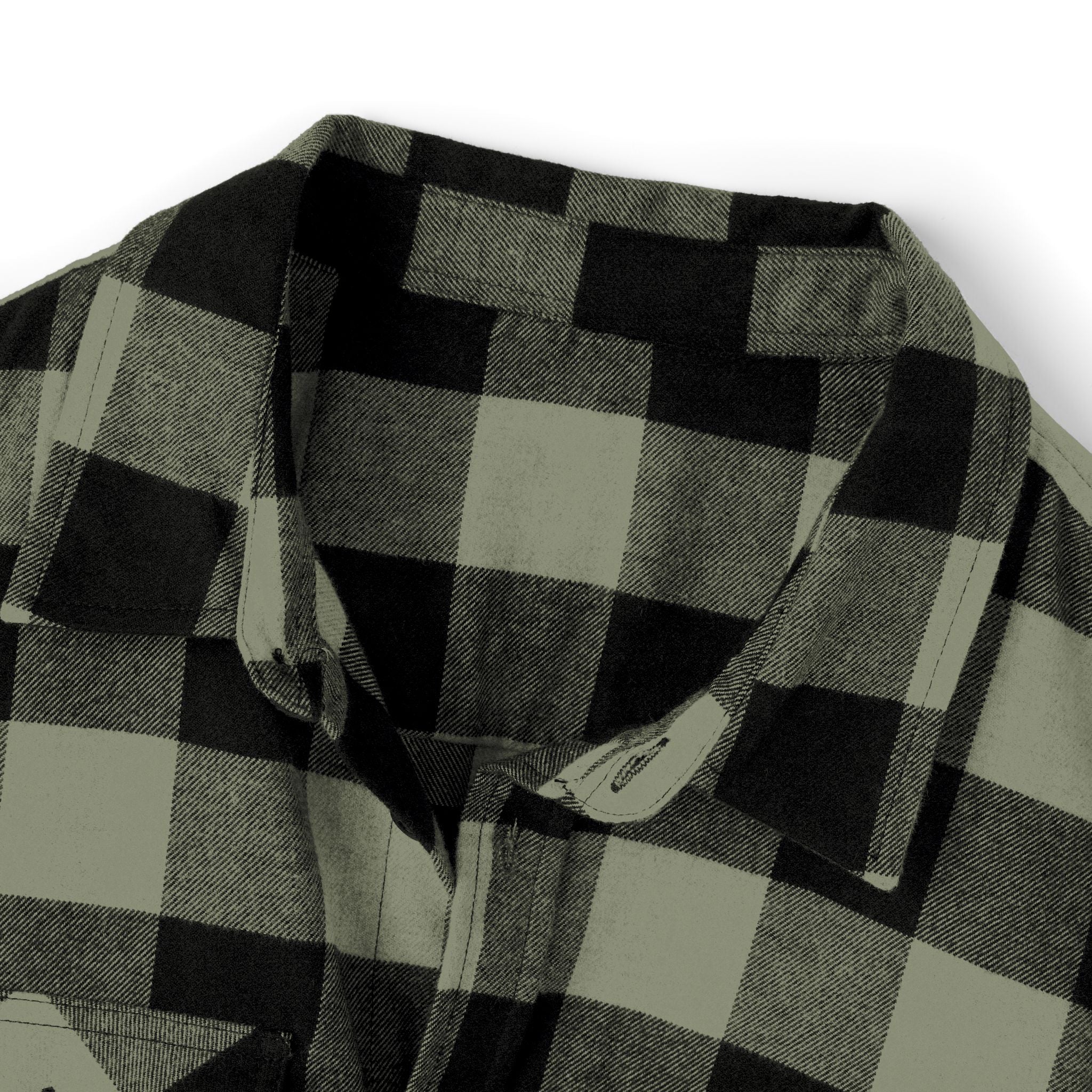 Olive & Black Buffalo Plaid Flannel Shirt