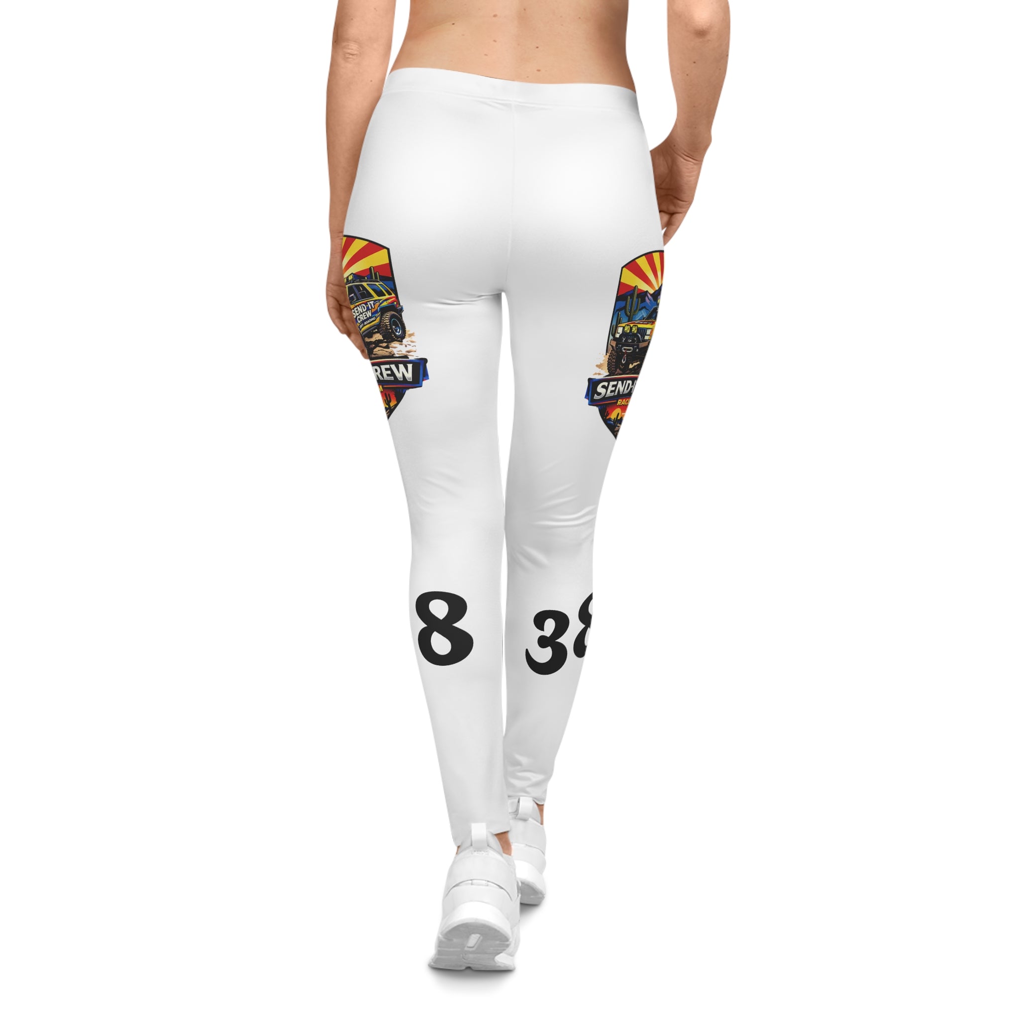 38 Crew Graphic Leggings — Vintage Racing Patch Print