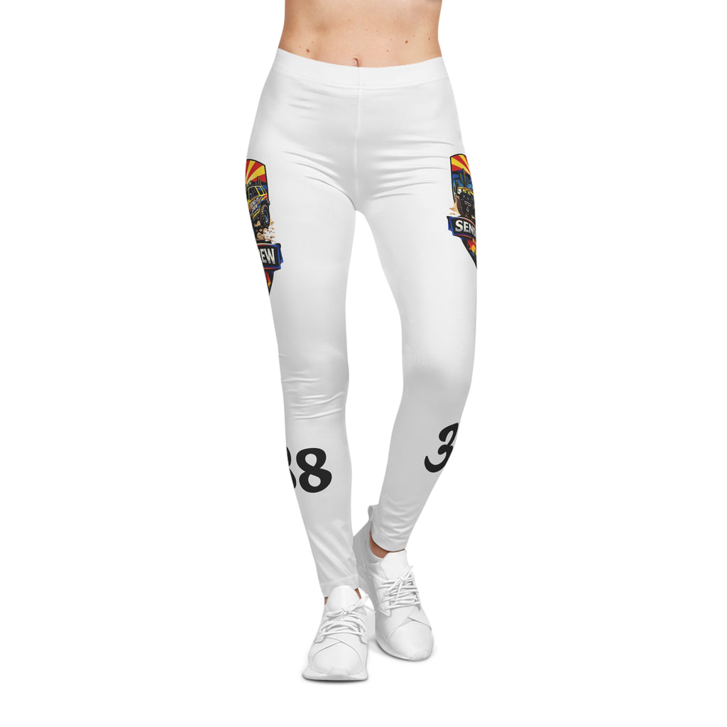 38 Crew Graphic Leggings — Vintage Racing Patch Print