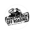 Round Off-Road Sticker — “Send-It Crew Off Roading” Transparent Truck Decal