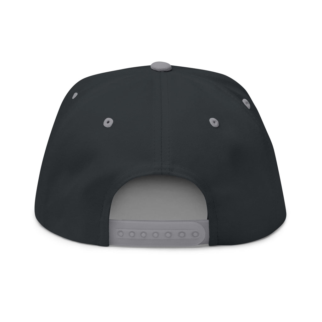 Embroidered Flat Bill Cap — Send It Crew Skull Ribbon Logo
